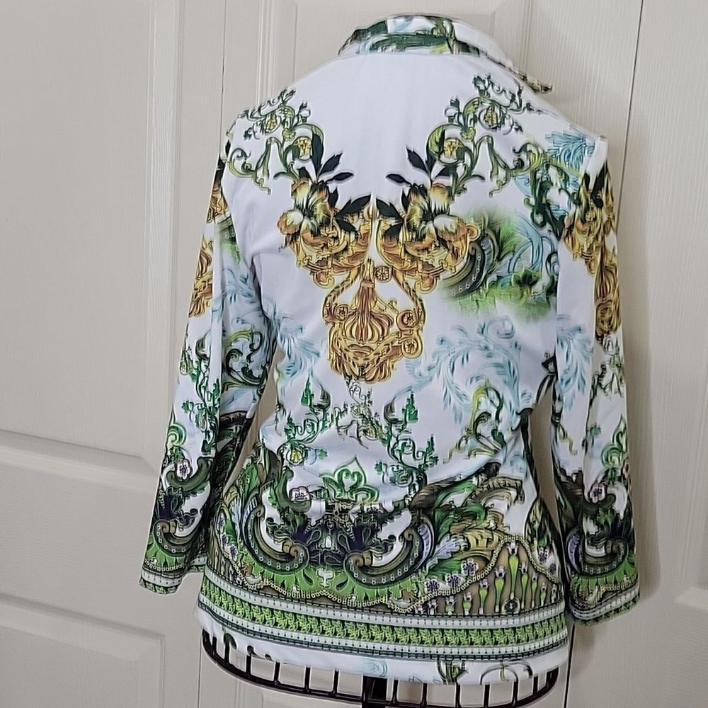 BOHO CHIC Ruched Blouse Size Medium - Picture 4 of 7